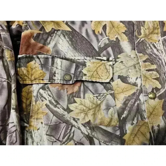 Master Sportsman Jacket Mens XL Green Camo Bomber Zip Up Hunting Rugged Leaves - Picture 2 of 8